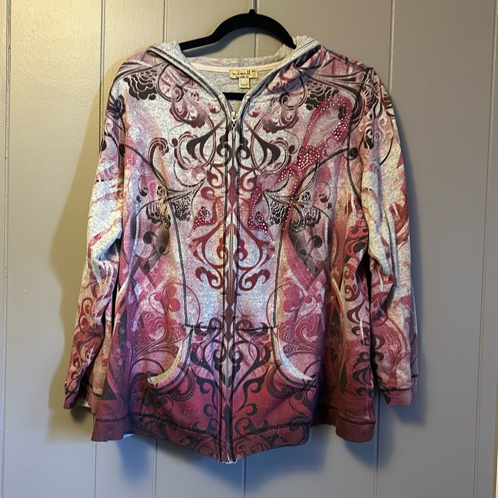 One world zipper up light jacket